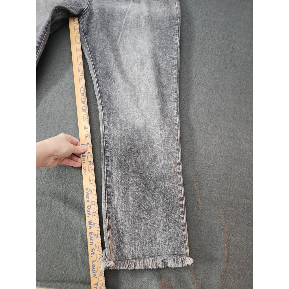 NWT Juicy Couture Venice Straight Leg Jeans Grey Marble Women's Sz 20W Raw Hem - Picture 3 of 12